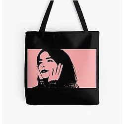 Bjork Pink and Black Stencil Tote Bag