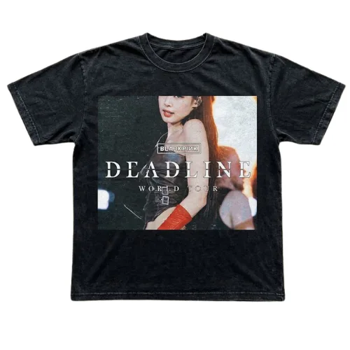 Dealine Tour With Jennie 2026 DTNK0604 Washed Blackpink T-Shirts