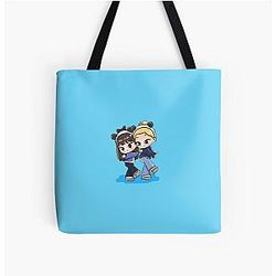 Blackpink Borse - Chaennie (Chaeyoung/Rosé e Jennie) Panda Winter Special (sticker e altro ancora) Tutti Over Stampa Tote Bag RB0401 [ID1814]