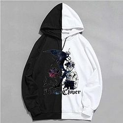 Black Clover Asta 2D Printing Pullover Hoodie Split Color AL0912