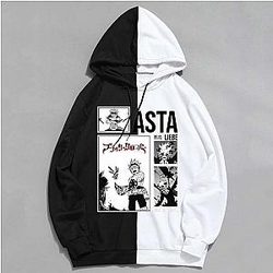 Black Clover Asta Printed Anime Splited Color Hoodie AL0912