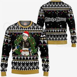 Black Clover Sweater: Asta Black Christmas Sweater