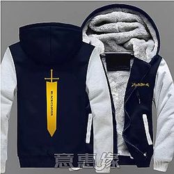 Black Clover Jacket: Navy Blue with Grey Sleeve Color Sword Logo Jacket