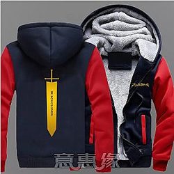 Black Clover Jacket: Black Jacket with Red Sleeve Color Sword Logo