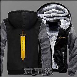Black Clover Jacket: Dark Grey Color Sword Logo Black Clover Jacket