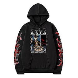Black Clover Hoodie - Asta Black Clover Asta Graphic Print Hoodie