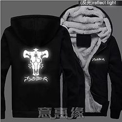 Black Clover Jacket: Black Bull Logo Reflect Light Thick Jacket