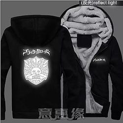 Black Clover Jacket: White Reflect Light Golen Dawn Logo Jacket