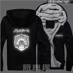 Black Clover Jacket: Black Reflect Light Thick Golden Dawn Logo Jacket