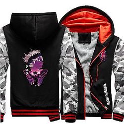 Black Clover Jacket: Black Asta Thick Winter Jacket Red Zipper