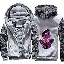 Black Clover Jacket: Light Grey Asta Thick Winter Jacket