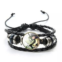 Black Clover Accessories: Reading Yuno Leather Bracelet