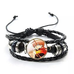 Black Clover Accessories:  Finral Leather Bracelet