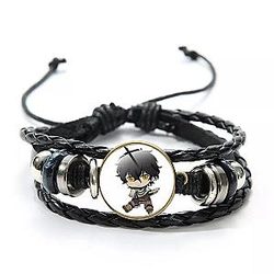Black Clover Accessories:  Cute Chibi Yuno Leather Bracelet