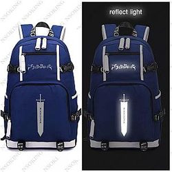 Black Clover Backpack: Reflect Light Navy Blue Sword Black Clover Backpack