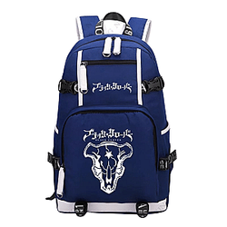 Black Clover Backpack: Navy Blue Black Bull Logo Backpack