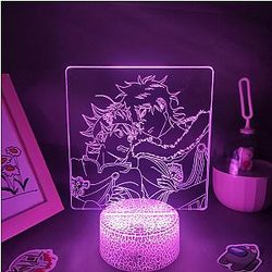 Black Clover Figure: Asta and Yuno Led Lamp 7 colors remote lava base