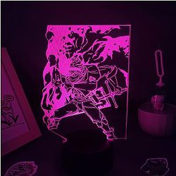 Black Clover Figure: Asta 3D Led Lamp 16 colors remote black base