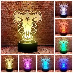 Black Clover 3D Illusion LED Desk Nightlight Colorful Changing Sleeping Lamp Anime action &amp; toy figures