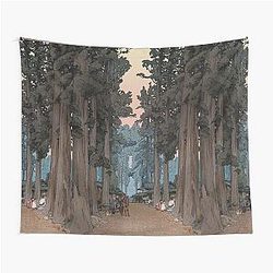 Avenue Of Sugi Trees – Yoshida Hiroshi Printing Flag Tapestry