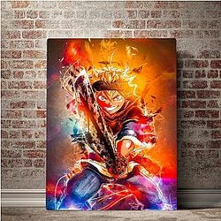 Black Clover Poster: Colorful Asta Fighting HD Printed Canvas