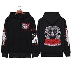 Black Clover Hoodie - Evil Shadow Army Print Zipper Hoodies