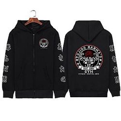 Black Clover Hoodie - Yujiro Hanma's Print Zipper Hoodies
