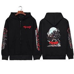 Black Clover Hoodie - Moon Swordsman Print Zipper Hoodies