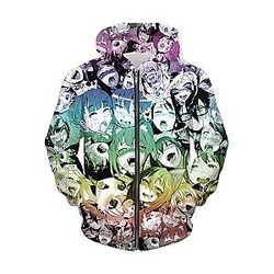 Ahegao Hoodie – Manga Ahegao 3D Zipped Hoodie