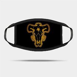 Black Clover Face Mask: Black Bulls Golden badge