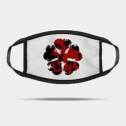 Black Clover Face Mask: Red Mix Black Five-leaf Clover Face Mask
