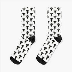 Black Clover Socks: White Socks with Black Bull Logo