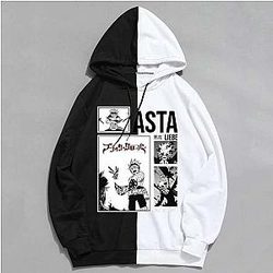 Asta Moments Printing Split Color Pullover Hoodie AL0912