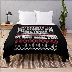 All I Want for Christmas is Blake Shelton Gift for Fan's Throw Blanket