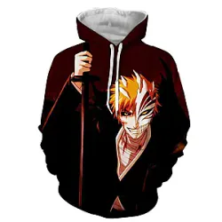 Bleach Cappuccini - Bleach Ichigo Kurosaki Hollow stampato 3D Pullover Hoodie