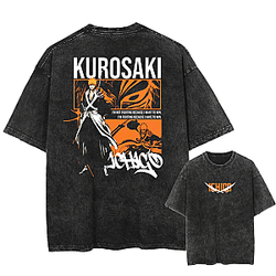 Kurosaki Ichigo Graphic PTTT1705 Washed  Bleach T-Shirts