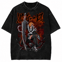 Ichigo Kurosaki Vintage PTTT1705 Washed Bleach T-Shirts