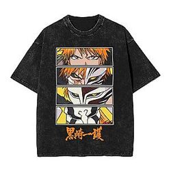 Ichigo Mask Evolution PTTT2906 Washed  Bleach T-Shirts