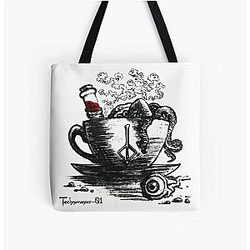 Bloodborne Latte - Ink All Over Print Tote Bag