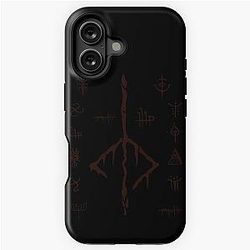 Il marchio di Hunter rosso scuro e altri Bloodborne caroyll rune per altri cacciatori che devono cacciare iPhone Tough Case