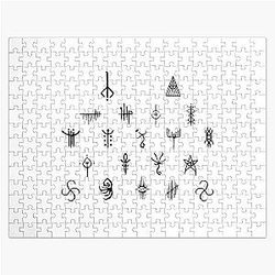 Bloodborne Runes Black  Jigsaw Puzzle