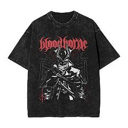 Blood Splatter Logo PTTT0804 Washed  Bloodborne T-Shirts
