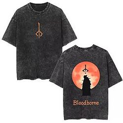 Vintage Acid-Wash Graphic PTTT1509  Bloodborne T-Shirts