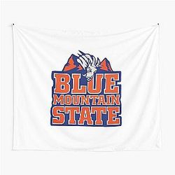 Retro Blue Mountain Tapestry