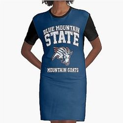 Blue Mountain Graphic T-Shirt Dress