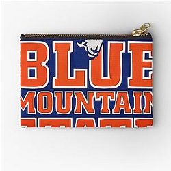 Retro Blue Mountain Zipper Pouch