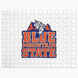 Retro Blue Mountain Jigsaw Puzzle