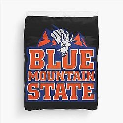 Retro Blue Mountain Duvet Cover