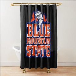 Retro Blue Mountain State Shower Curtain