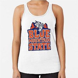 Retro Blue Mountain State Racerback Tank Top